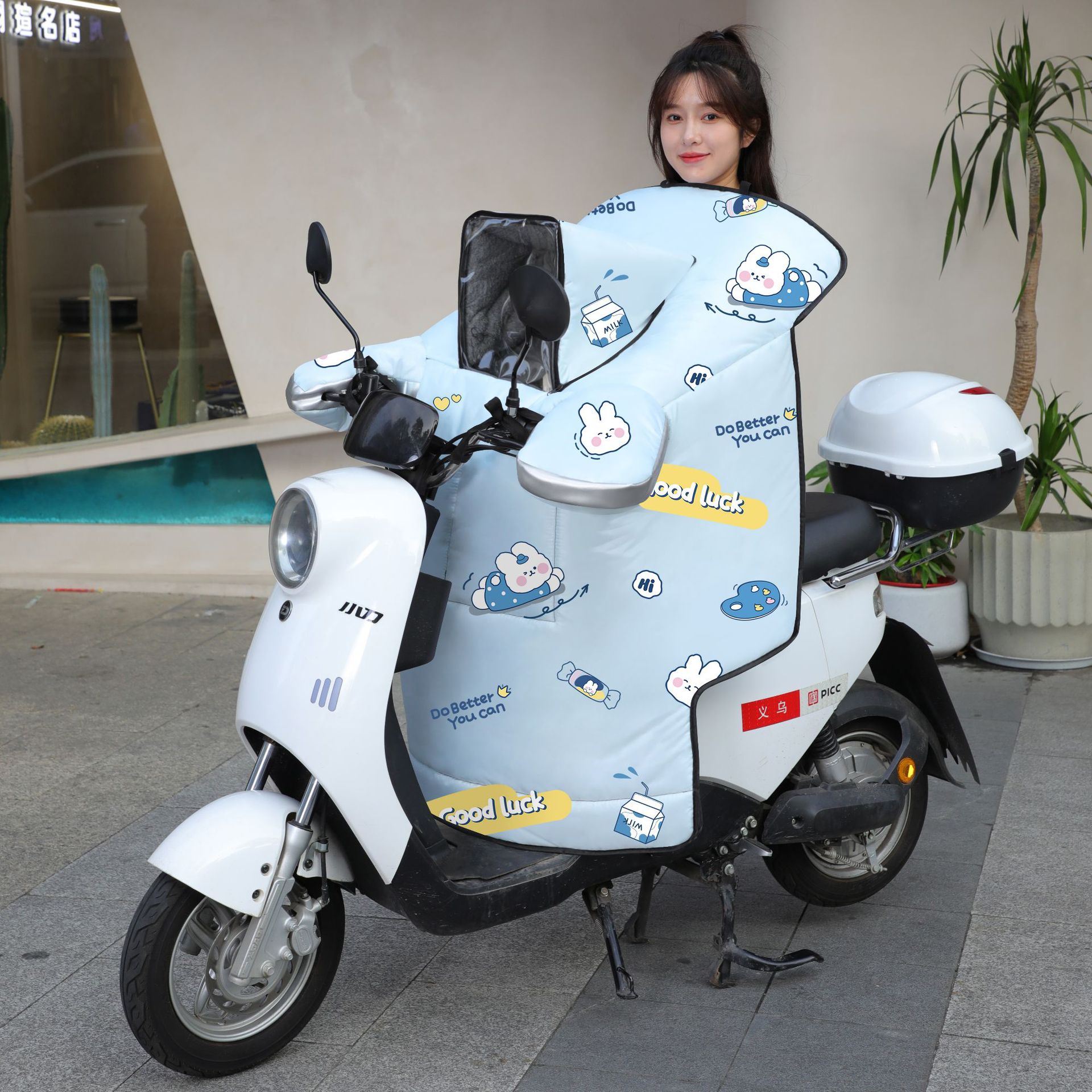 适用小刀高端电动车挡风被冬季加绒加厚全包防风保暖加大加宽防水