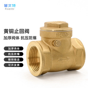 正品 F429 菲文特铜止回阀水单向阀加厚管道单向卧式 自来水逆止横式