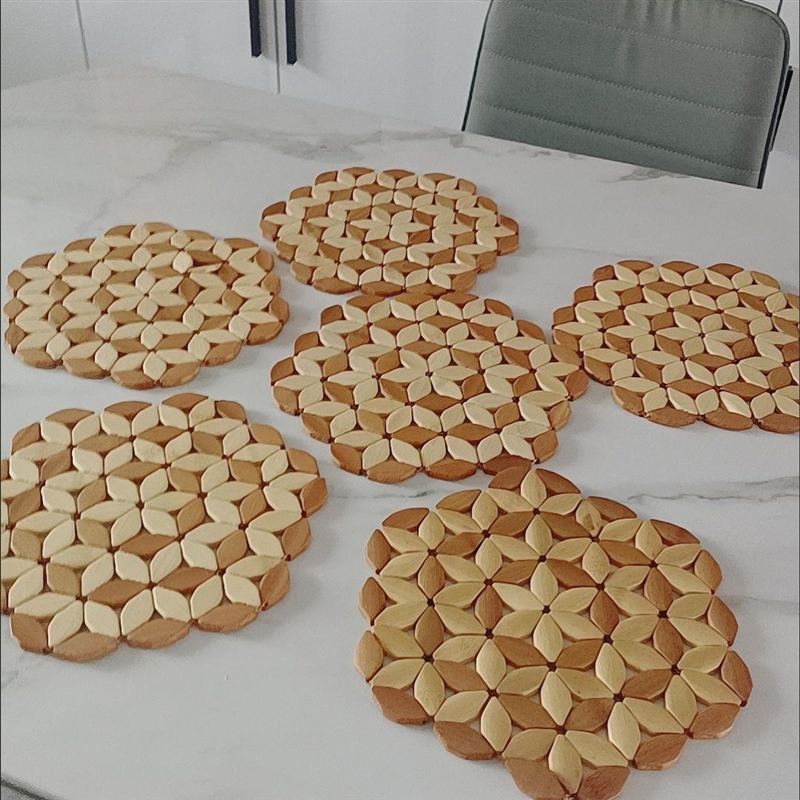 5个装24cm砂锅垫楠竹隔热垫饭店用鱼盘垫烫餐垫
