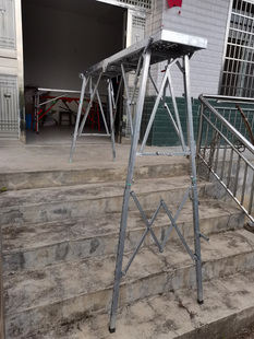 便携折叠马凳配件装修刮腻子加厚梯凳升降加长杆伸缩马镫加高脚