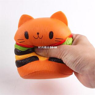1 pc 10CM Squishy Hamburger Cat Cake Squeeze Toy Slow Rising