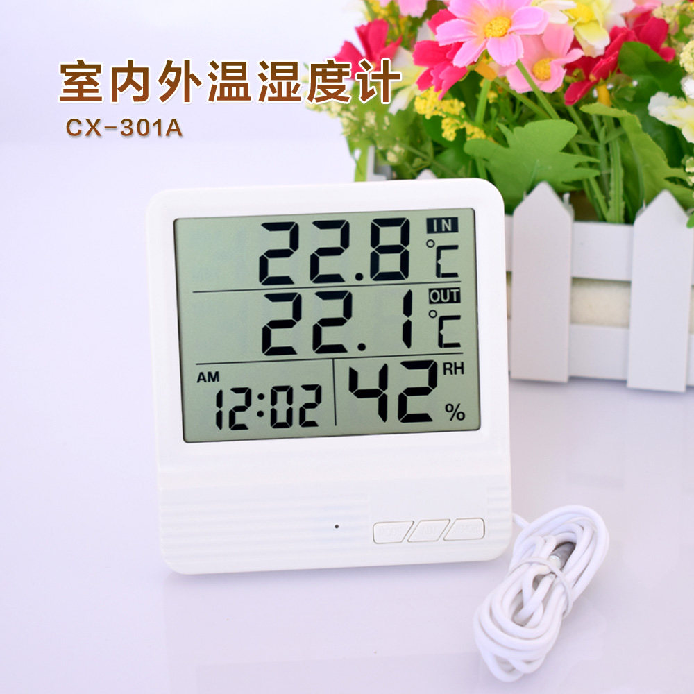 温湿度计家用高精度室内外双温度婴儿房电子温度计湿度计CJ-301A
