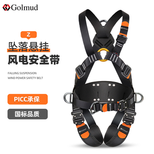哥尔姆Z-Y速插式风电安全带GM5826五点式攀岩速降安全绳套装国标