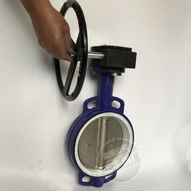 D371F4-10/16涡轮对夹式衬四氟蝶阀DN50 65 80 100 150 200 250