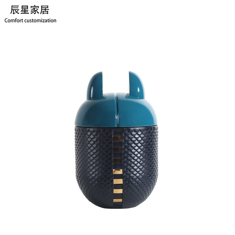 现代家居轻奢独角兽创意储物罐糖果收纳摆件样板房间客厅茶几装饰