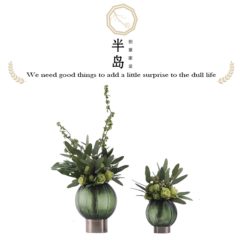 欧式现代简约仿真花艺套装客厅电视柜售楼处样板房装饰花瓶摆件