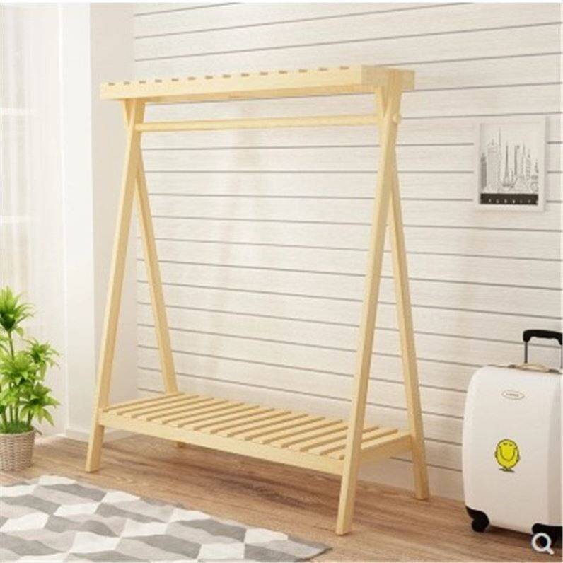 衣帽架落地新款卧室实木挂衣架简易衣服架子韩式家用多功能置物架