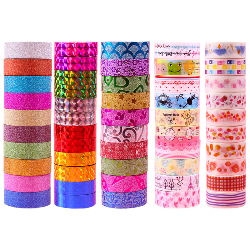 DIY手工装饰贴纸10个桶创意 DIY金粉胶带彩色闪光胶带包邮