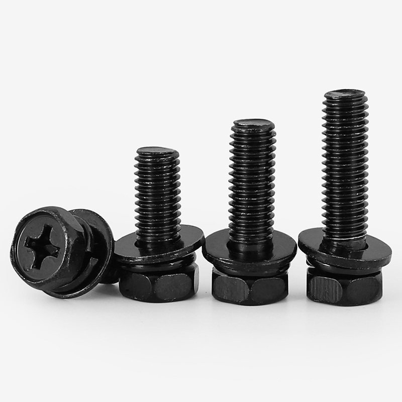 M3M4M5M6M8 黑色304不锈钢外六角三组合螺丝凹穴十字六角平弹组合,3C数码配件,USB多功能数码宝,淘宝优惠券,粉丝福利购,淘宝优惠卷