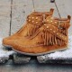女短靴 boots Women yards ankle big boots大码 flat tassel