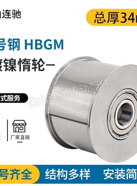 平皮带用惰轮 HBGM镀镍ENG02光轮带轮 调节导向轮宽度 (T)6～32mm