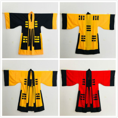 道家用品黄色法衣道士服道袍长袍套装太极八卦衣经衣道具