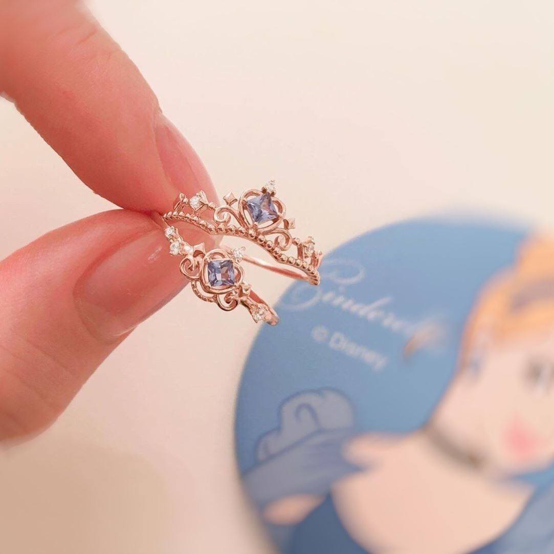 儿童戒指女童在逃公主钻石宝石开口指环可爱食指戒圈闺蜜配饰品