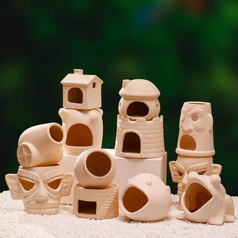 鱼缸造景躲避屋迷你鹦鹉