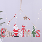 Merry Christmas英文挂牌圣诞节麋鹿圣诞老人圣诞树挂件装 饰用品