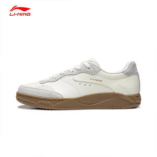 李宁和光 休闲鞋男女鞋25冬季新款真皮板鞋舒适低帮运动鞋AGCV385