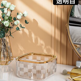 桌面方形小垃圾桶塑料办公室无盖家用垃圾盒带压圈迷你客厅废纸篓