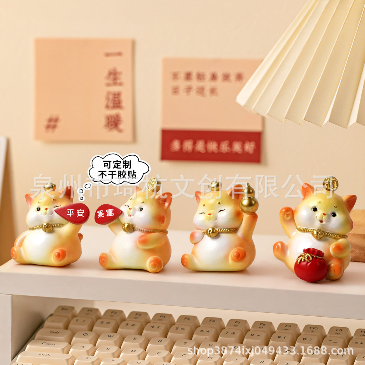热销新品小猫存钱手机支架可爱招财摆件玄关客厅办公桌装饰品