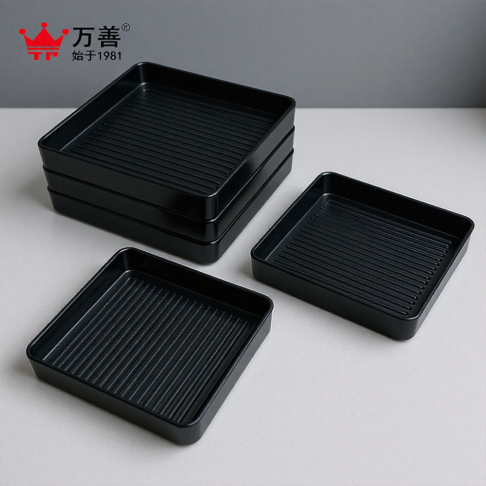 密胺方盘黑色磨砂麻辣小龙虾牛肉盘创意仿瓷餐厅商用烤肉火锅餐具