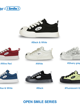 Ouder 开口笑帆布鞋女厚底增高休闲板鞋圆头丑萌情侣低帮大头鞋子