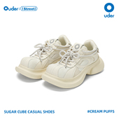 小白鞋 Ouder 贝壳头丑萌方糖方头鞋 厚底增高春新款 休闲鞋 女老爹鞋