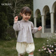 碎花上衣儿童长袖 春秋新款 衬衣宝宝上衣 女童娃娃衫 UCNOO与虫法式