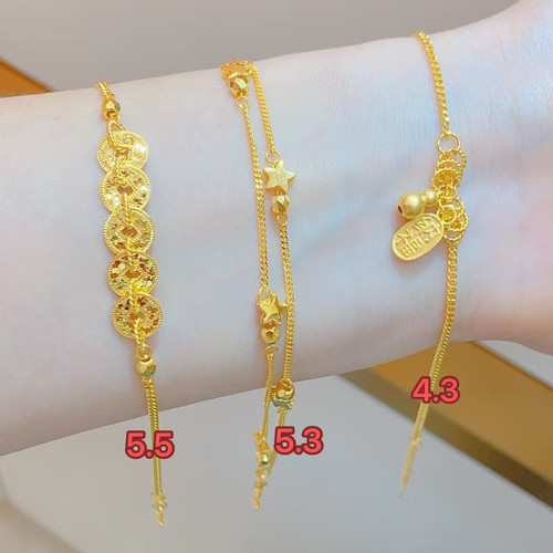 深圳水贝 黄金足金999 5G工艺小红书同款网红手链 按克卖实时金价