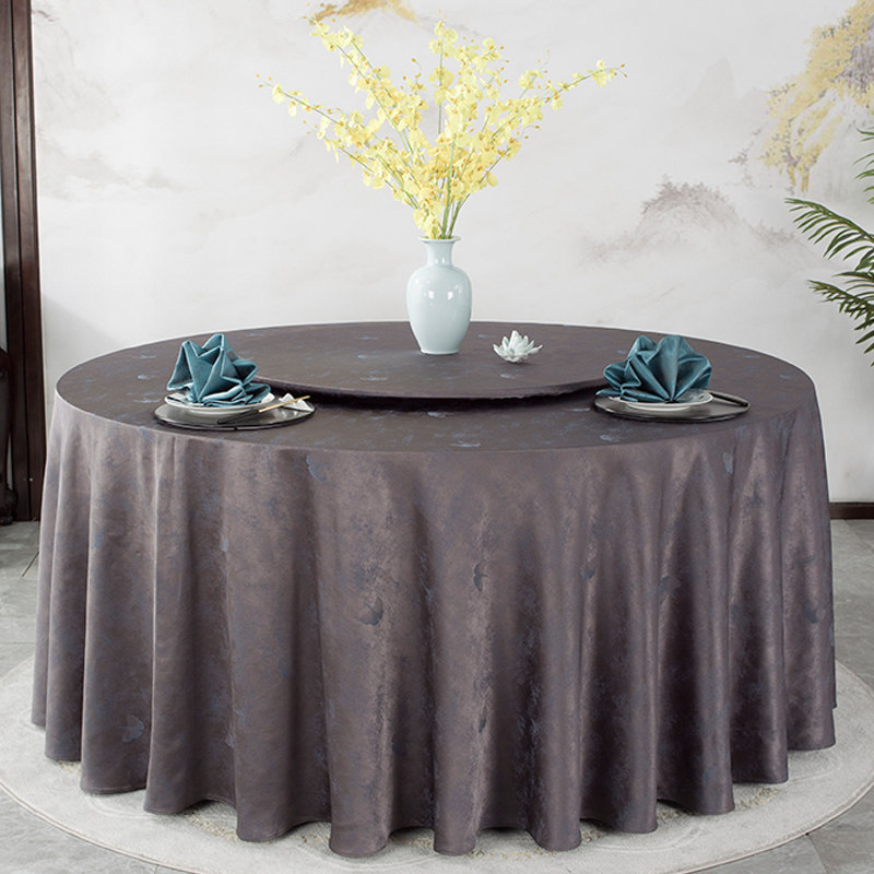 酒店桌布圆桌桌布餐厅台布电动桌布布艺转盘套椅子套加厚