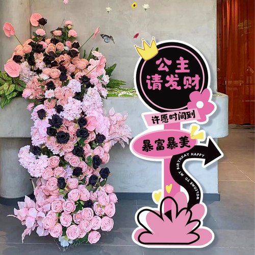 生日场景布置装饰迎宾牌路引打卡