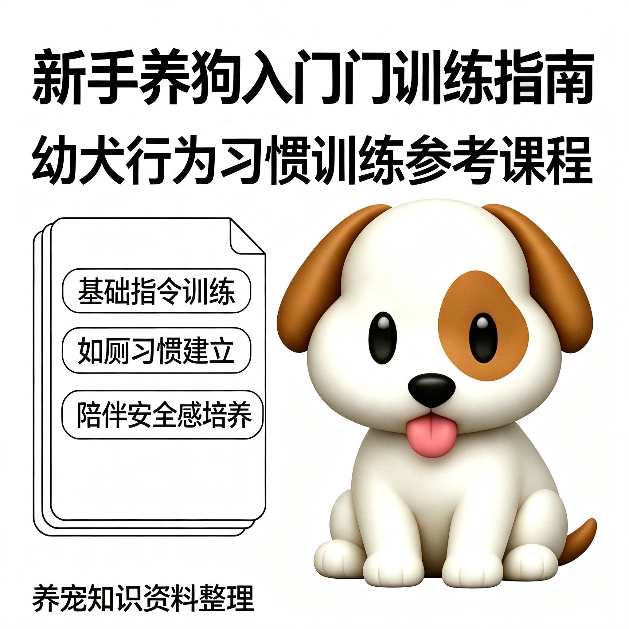 新手养狗入门训练指南幼犬行为培养基础指令如厕习惯陪伴教学课程