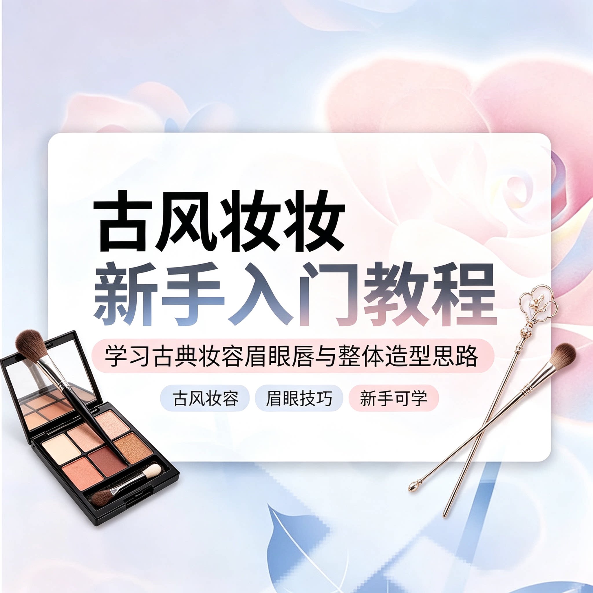 古风妆容新手入门教程眉眼唇妆技法详解汉服造型整体妆造思路指南
