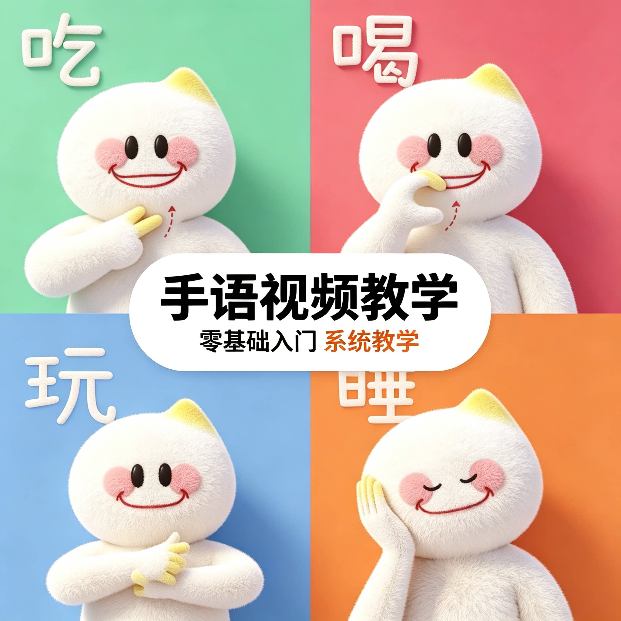 零基础哑语手语视频教学课程入门系统学习日常常用词汇动作分解