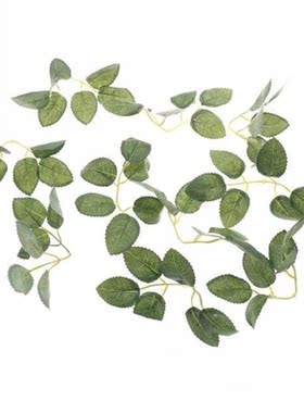 50PC Green Artificial Leaves Decorative Plastic Branch Silk