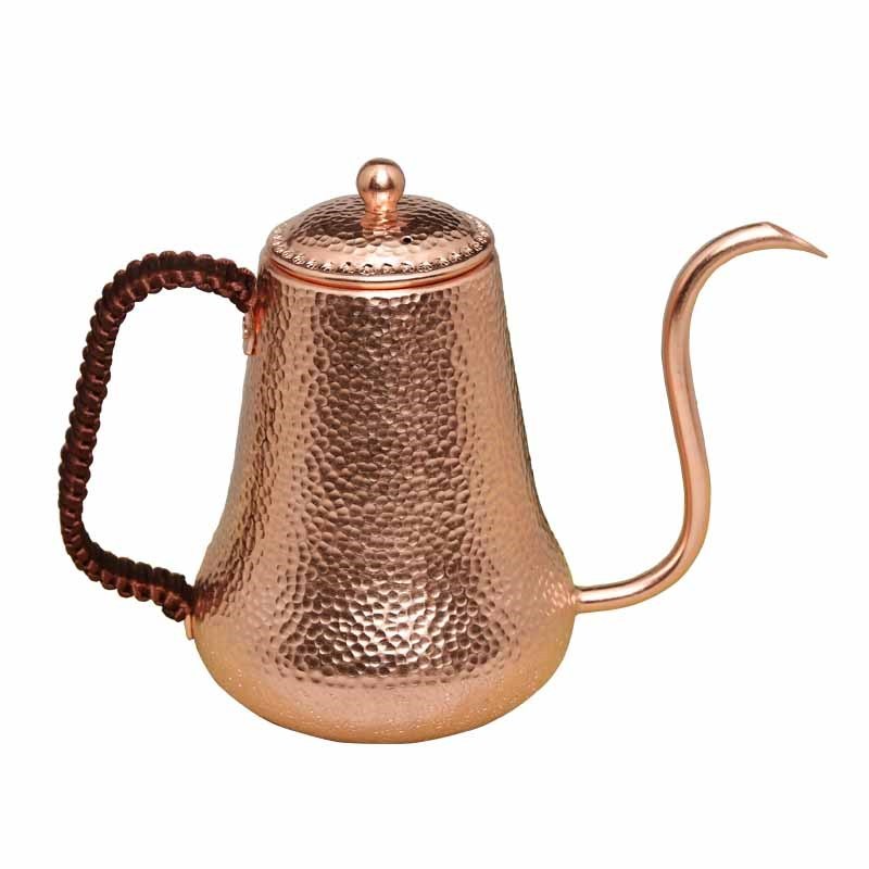 Hammered Coffee Tea Pot Pure Red Copper Premium Quality Drip