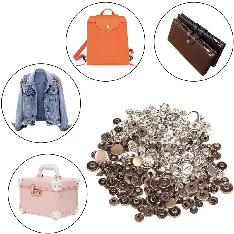 LMDZ Leather Snap Fasteners Kit,Metal Snaps with Setting Too