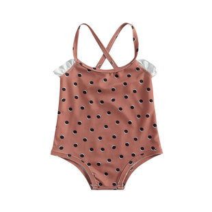 Kids Baby Girl Swimwear Polka Dot One-piece Swimsuit Summer
