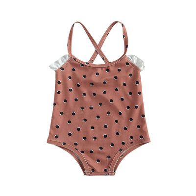 Kids Baby Girl Swimwear Polka Dot One-piece Swimsuit Summer
