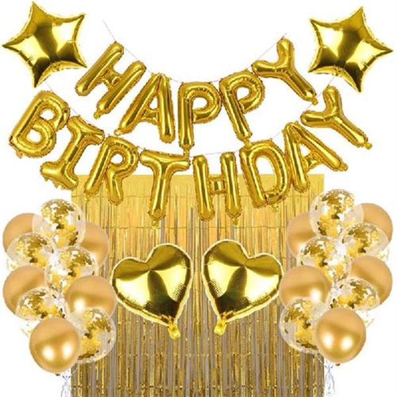 Happy Birthday Letter Foil Balloons Banner Party Globos