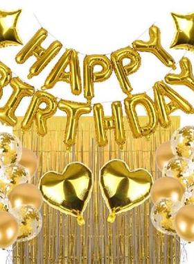 Happy Birthday Letter Foil Balloons Banner Party Globos