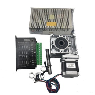 Nema23 1.2NM 56MM Stepper Motor Turbine Worm Gearbox RV30 10