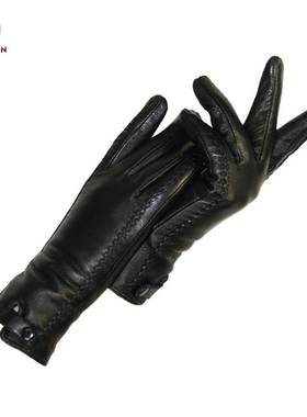New Women's Gloves Genuine Leather Winter Warm Fluff Wom