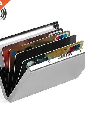Fashion Aluminum Antimagnetic Card Holder Women Men Metal Cr