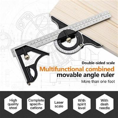 3 In 1 Square Angle Ruler Set Engineers Adjustable Multi