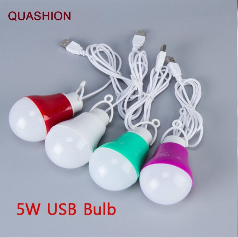Colorful PVC 5V 5W USB Bulb Light portable Lamp LED 5730 for