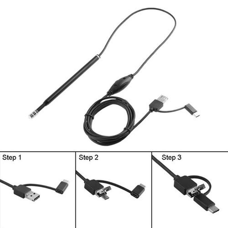 Endoscope 5.5mm Lens 0.3MP Visual USB Borescope Inspection O