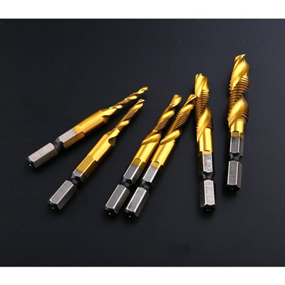 Titanium High-speed Steel Combination Drill Tap Bit Counters