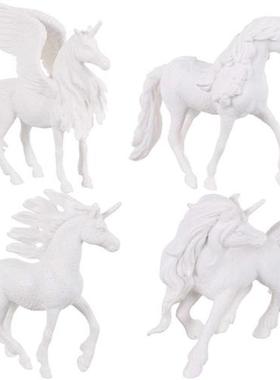 4pcs White  Painting Toys Paintable Figurines Children