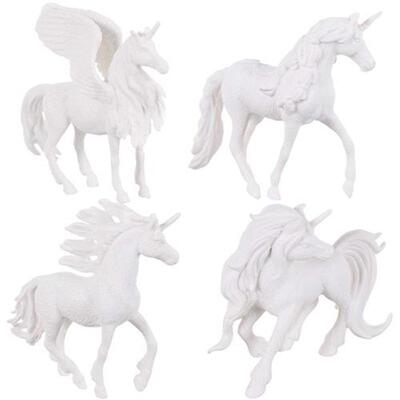 4pcs White  Painting Toys Paintable Figurines Children