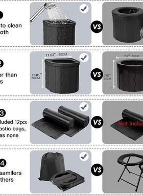 ABS Plastic Portable Outdoor Folding Toilet Car Travel Emerg