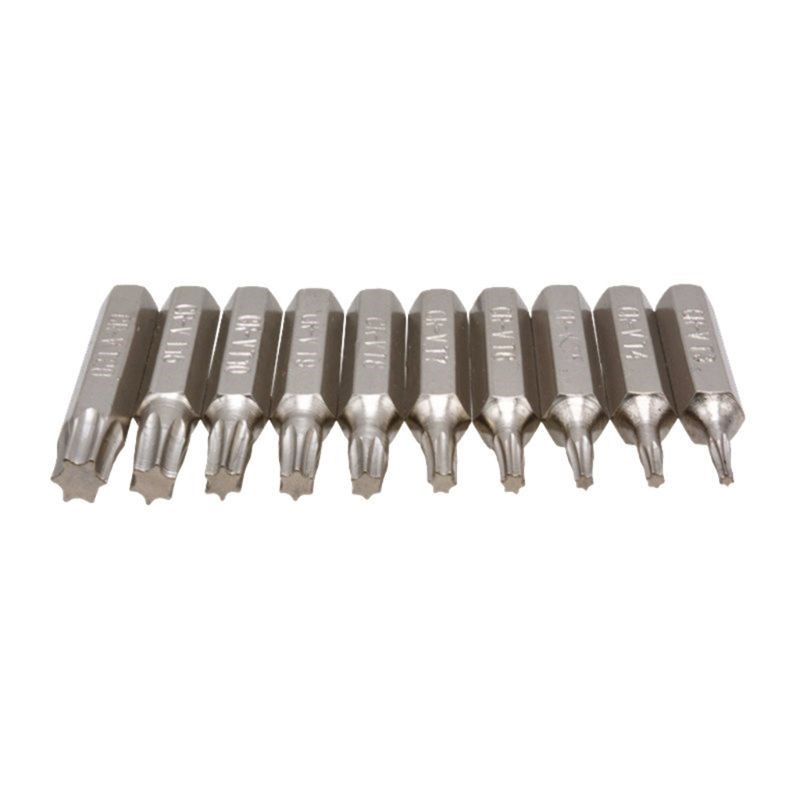 10PCS CR-V Torx Screwdriver Bits Set T3 T4 T5 T6 T7 T8 T9 T1